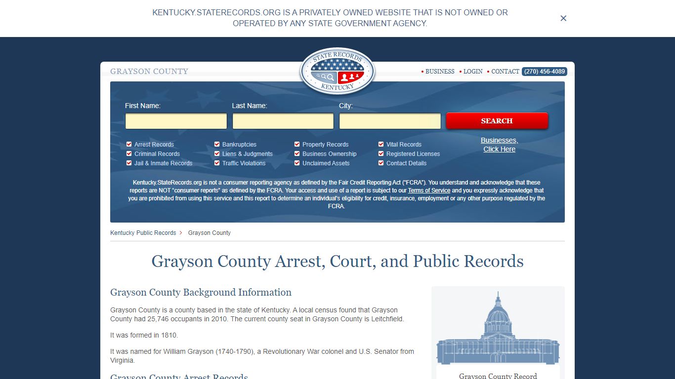 Grayson County Arrest, Court, and Public Records